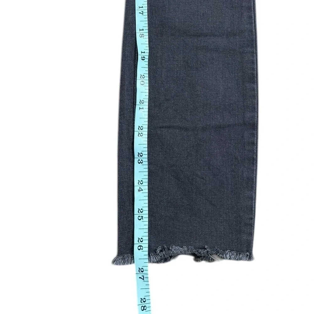 PAIGE Hoxton High Rise Ankle Skinny Jeans Gray Raw Hem Stretch Denim Womens 25‎